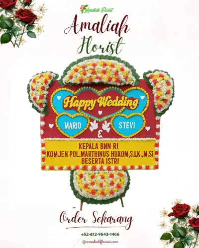 Karangan Papan Bunga Pernikahan di Nguwet